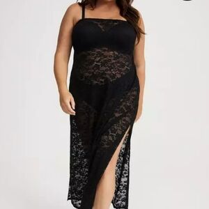 torrid Black Lace Sheer Dress